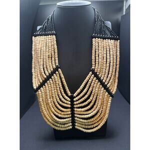 Statement Beaded Layered Necklace - Boho Tribal Style